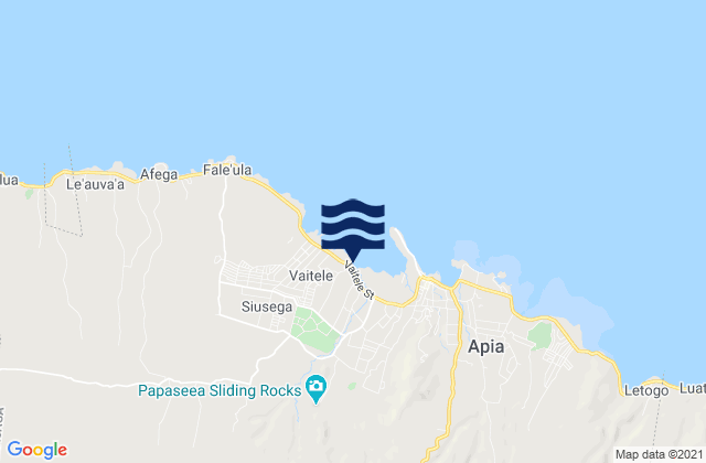 Vaiusu, Samoaの潮見表地図