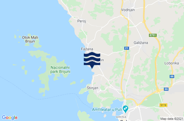 Valbandon, Croatiaの潮見表地図