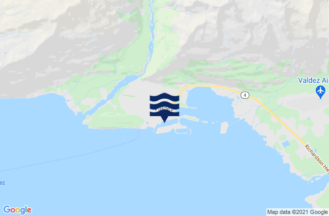 Valdez, United Statesの潮見表地図