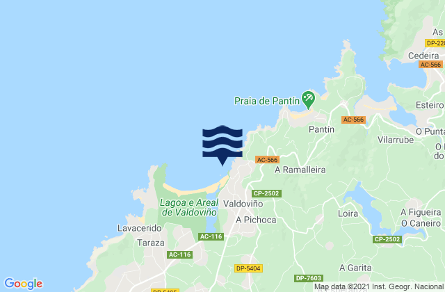 Valdoviño, Spainの潮見表地図
