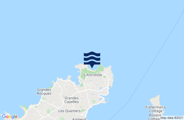 Vale, Guernseyの潮見表地図