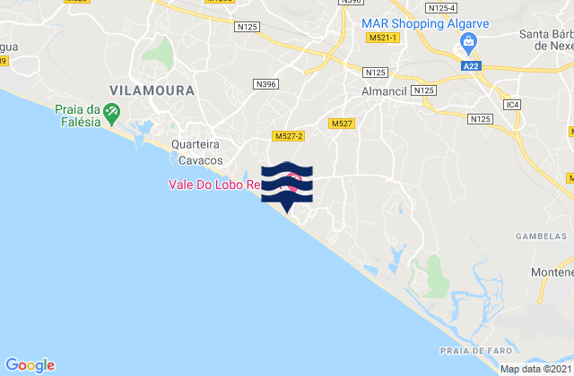 Vale do Lobo, Portugalの潮見表地図