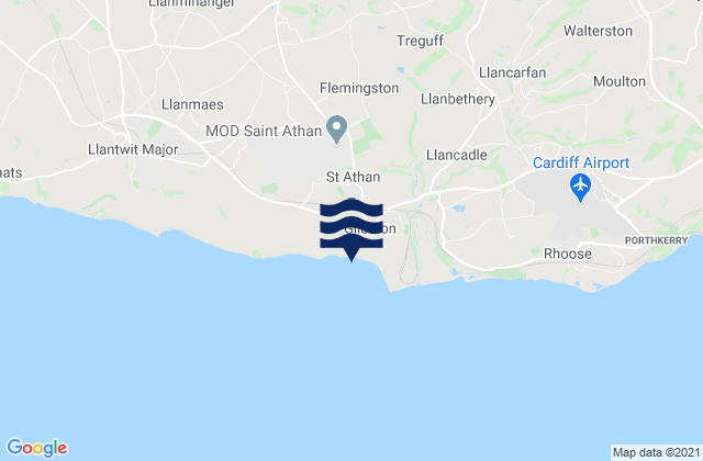 Vale of Glamorgan, United Kingdomの潮見表地図