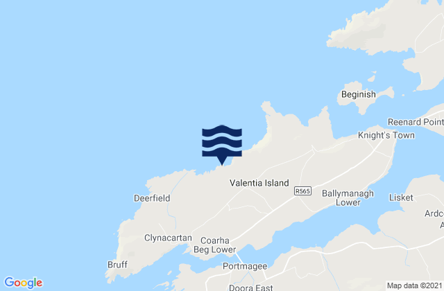 Valentia Island, Irelandの潮見表地図
