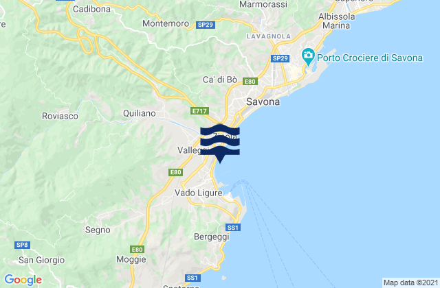 Valleggia, Italyの潮見表地図