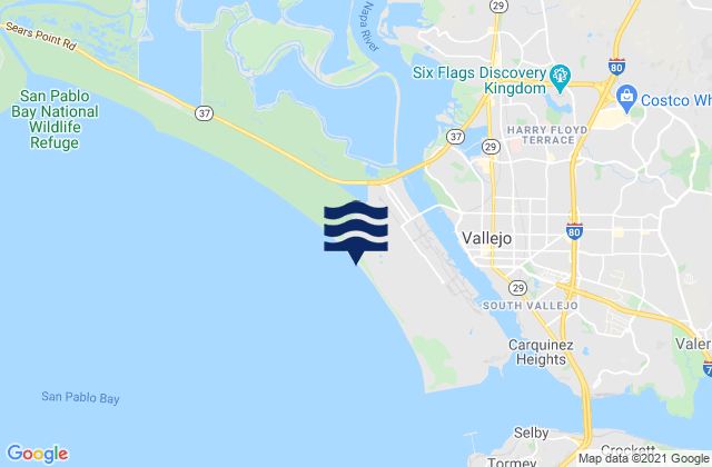 Vallejo (Mare Island Strait), United Statesの潮見表地図