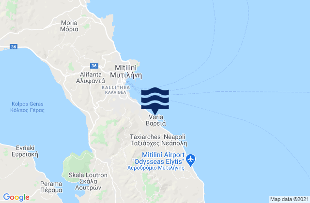Vareiá, Greeceの潮見表地図