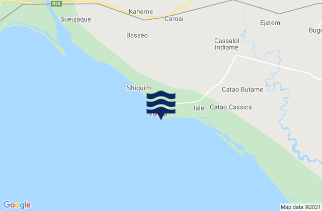 Varela, Senegalの潮見表地図