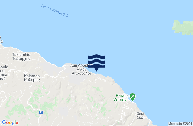 Varnávas, Greeceの潮見表地図