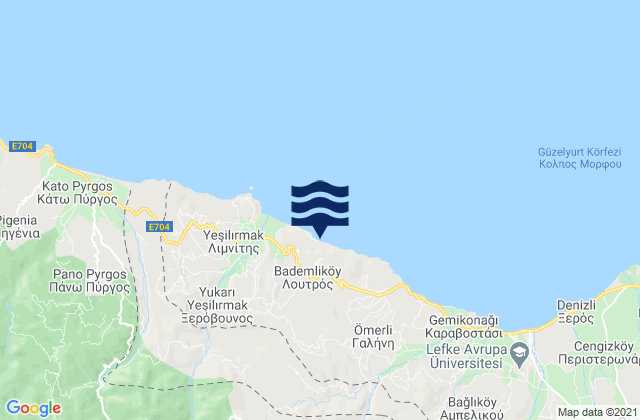 Varíseia, Cyprusの潮見表地図