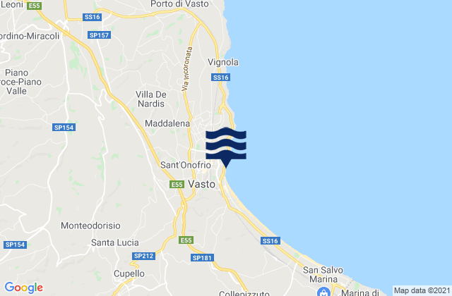 Vasto, Italyの潮見表地図