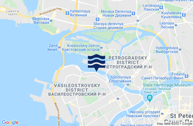 Vasyl'evsky Ostrov, Russiaの潮見表地図