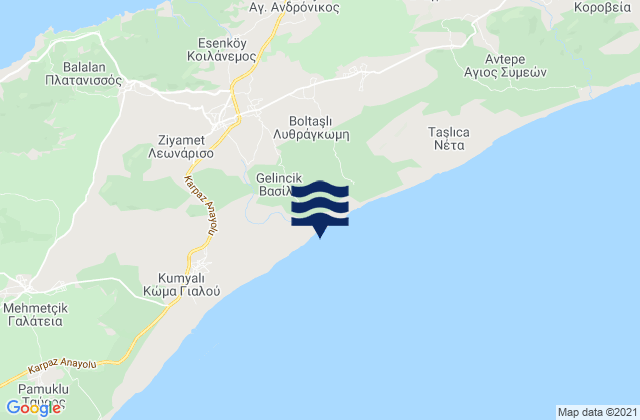 Vasíli, Cyprusの潮見表地図
