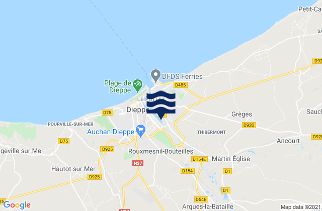 Vatteville, Franceの潮見表地図