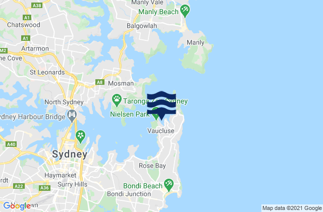 Vaucluse Bay, Australiaの潮見表地図
