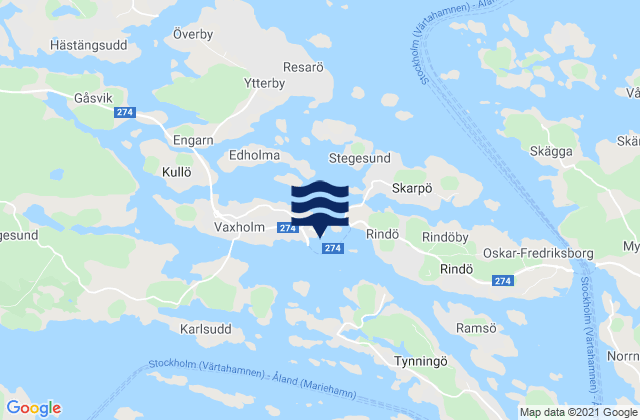 Vaxholm, Swedenの潮見表地図