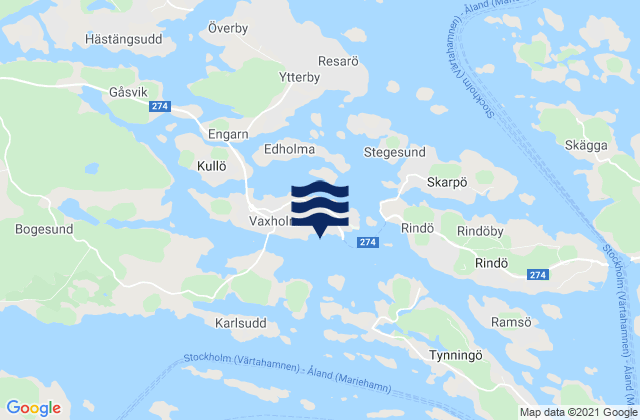 Vaxholms Kommun, Swedenの潮見表地図