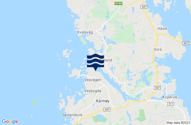Vedavågen, Norwayの潮見表地図