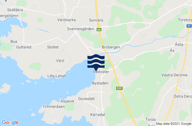 Veddige, Swedenの潮見表地図