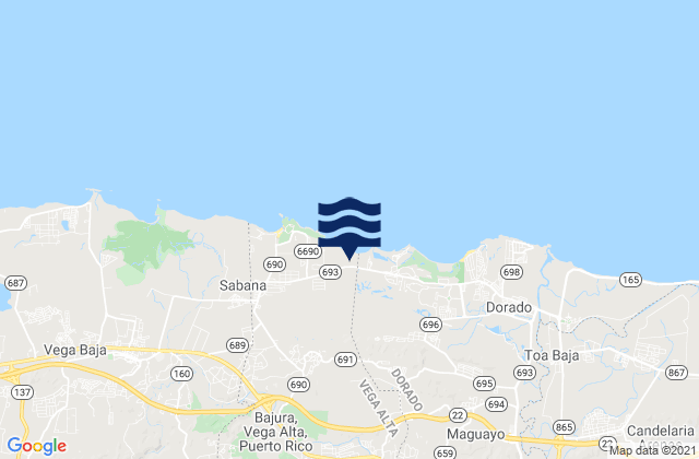 Vega Alta, Puerto Ricoの潮見表地図