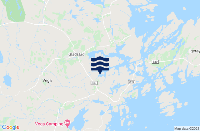 Vega, Norwayの潮見表地図