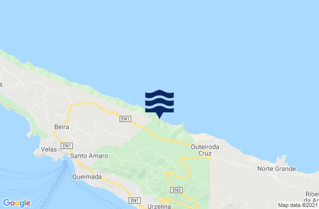 Velas, Portugalの潮見表地図