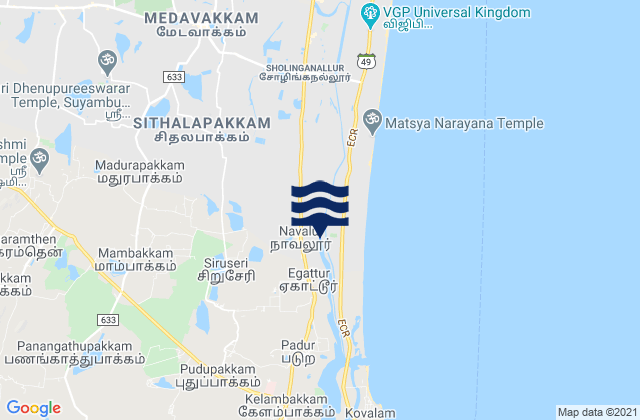 Vengavasal, Indiaの潮見表地図