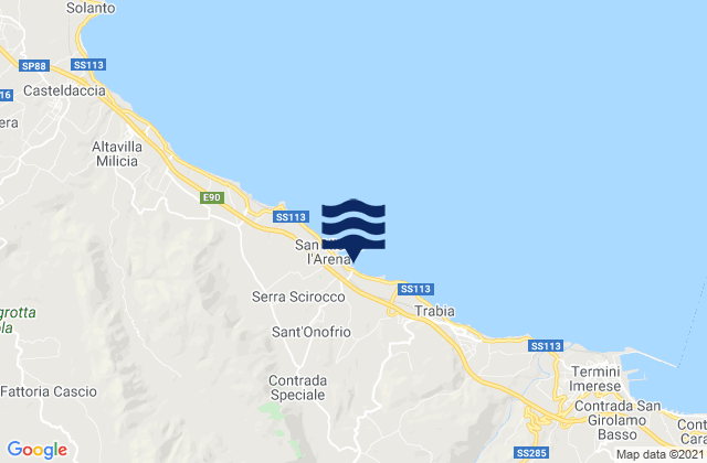 Ventimiglia di Sicilia, Italyの潮見表地図