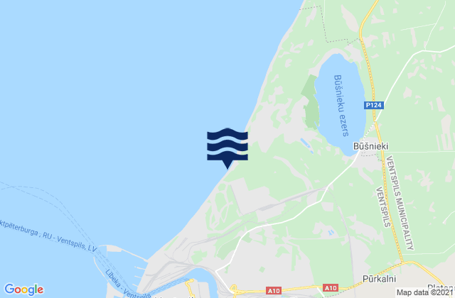 Ventspils, Latviaの潮見表地図