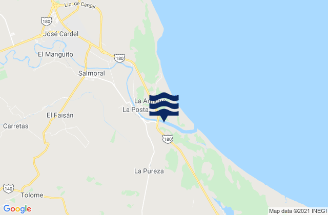 Veracruz Llave, Mexicoの潮見表地図
