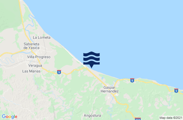 Veragua Arriba, Dominican Republicの潮見表地図