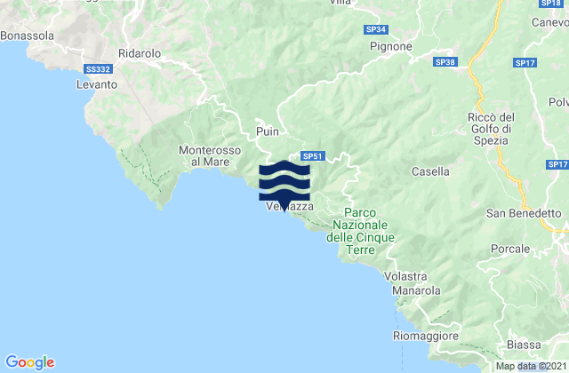 Vernazza, Italyの潮見表地図