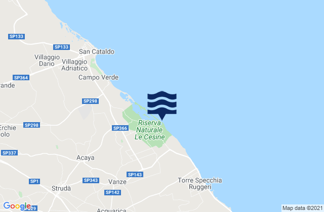 Vernole, Italyの潮見表地図