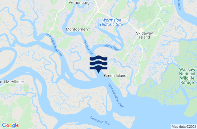 Vernon R. 1.2 miles S of Possum Point, United Statesの潮見表地図