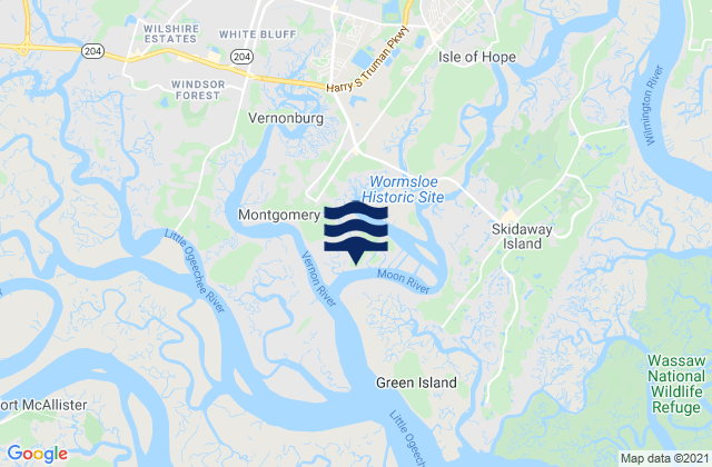Vernon View (Burnside River), United Statesの潮見表地図