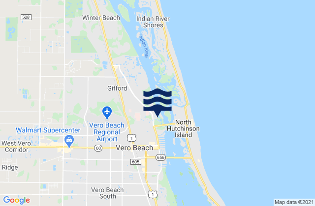 Vero Beach Pier, United Statesの潮見表地図