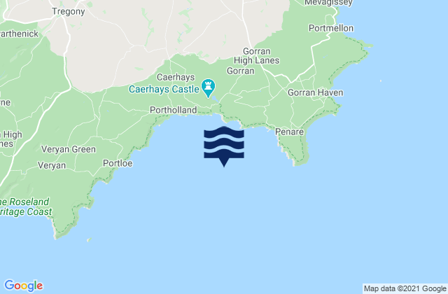 Veryan Bay, United Kingdomの潮見表地図