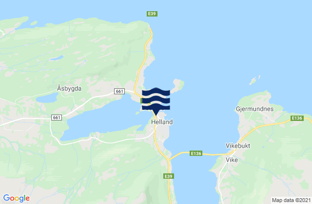Vestnes, Norwayの潮見表地図
