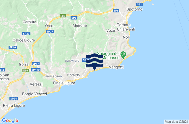 Vezzi Portio, Italyの潮見表地図