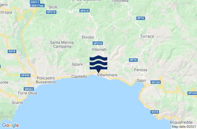 Vibonati, Italyの潮見表地図