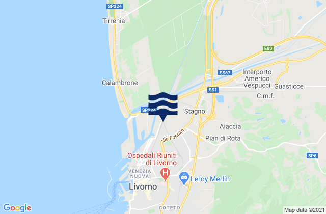 Vicarello, Italyの潮見表地図