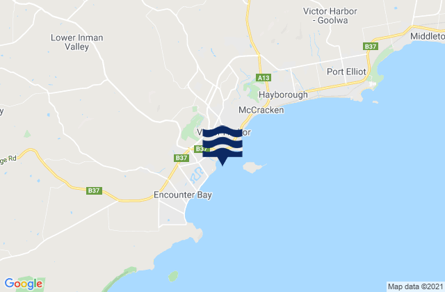 Victor Harbor, Australiaの潮見表地図