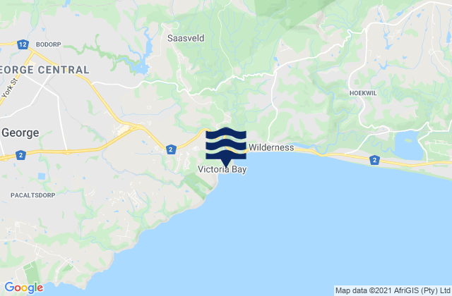 Victoria Bay, South Africaの潮見表地図