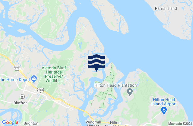 Victoria Bluff, United Statesの潮見表地図