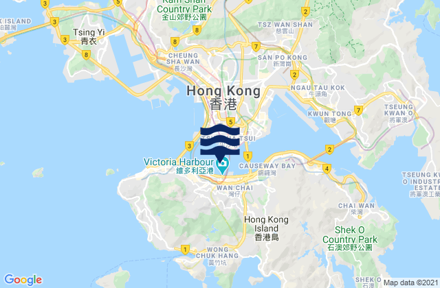 Victoria Harbour, Hong Kongの潮見表地図