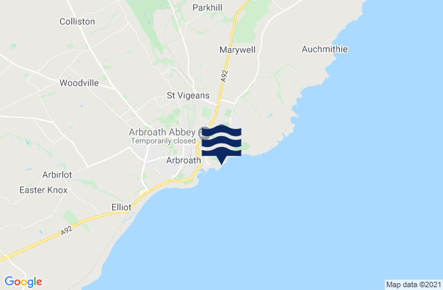 Victoria Park Beach, United Kingdomの潮見表地図