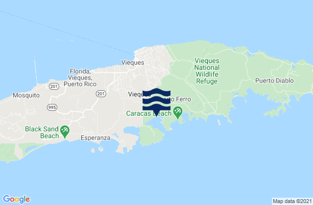 Vieques Municipality, Puerto Ricoの潮見表地図