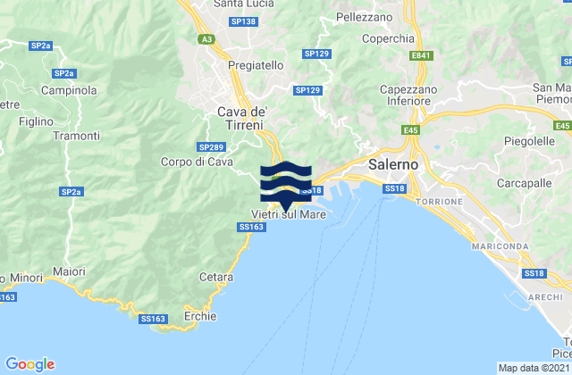 Vietri sul Mare, Italyの潮見表地図