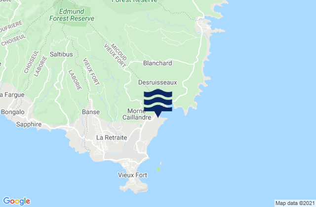 Vieux-Fort, Saint Luciaの潮見表地図