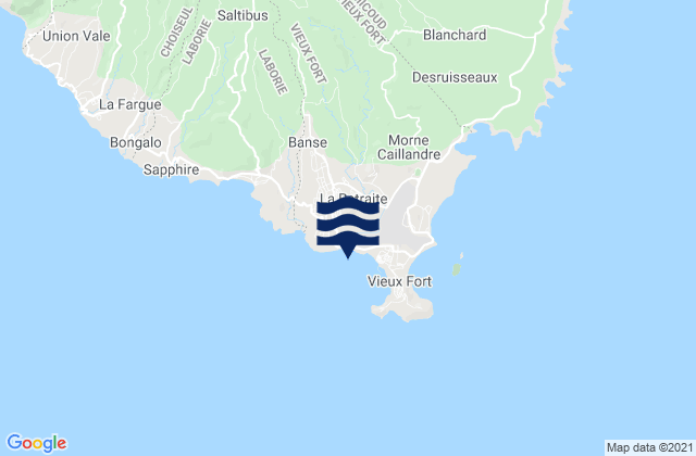 Vieux Fort Bay St Lucia, Martiniqueの潮見表地図